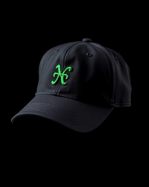 Distressed black fitted low-pro cap